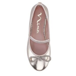 Nina Girls' Metallic Ballet Flat. Size 1.